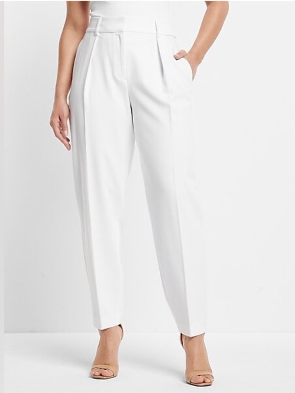 Express White Stylist Super High Rise Ankle Pants